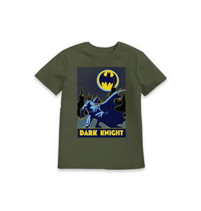 Khaki Printed Kids T-Shirt Front