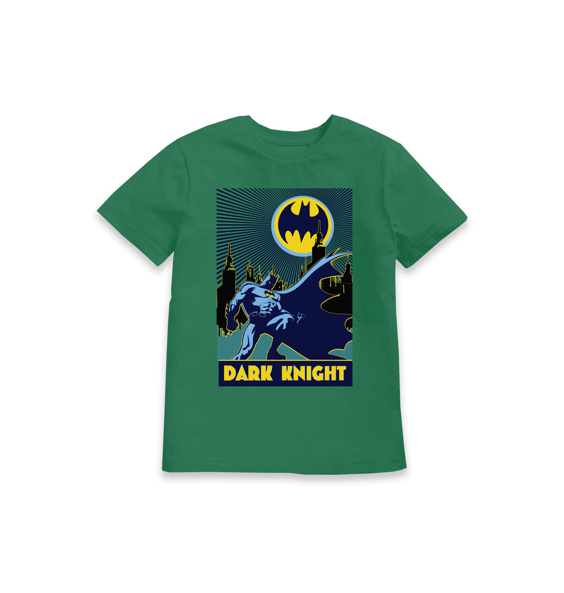 Green Printed Kids T-Shirt Front