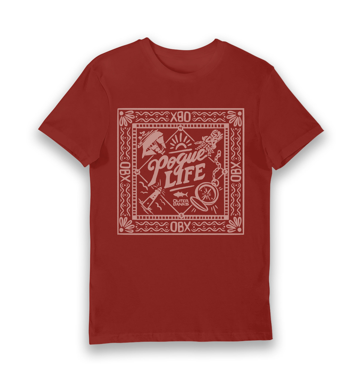 Brick Red Printed T-shirt Front