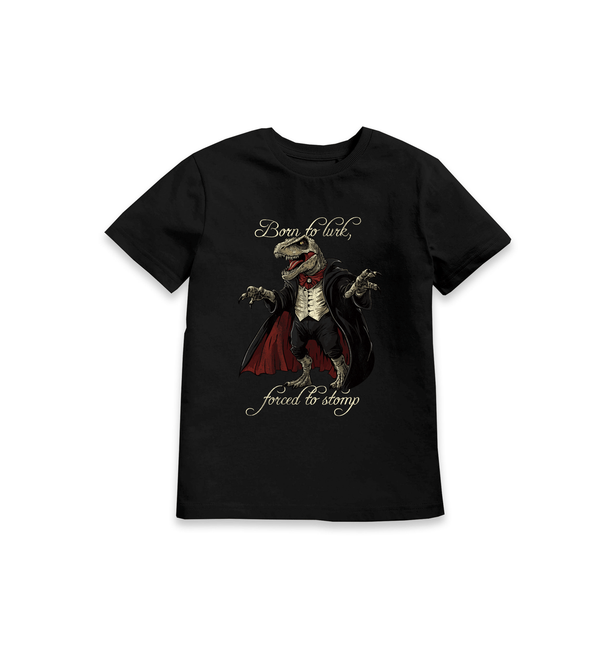 Black Printed Kids T-Shirt Front