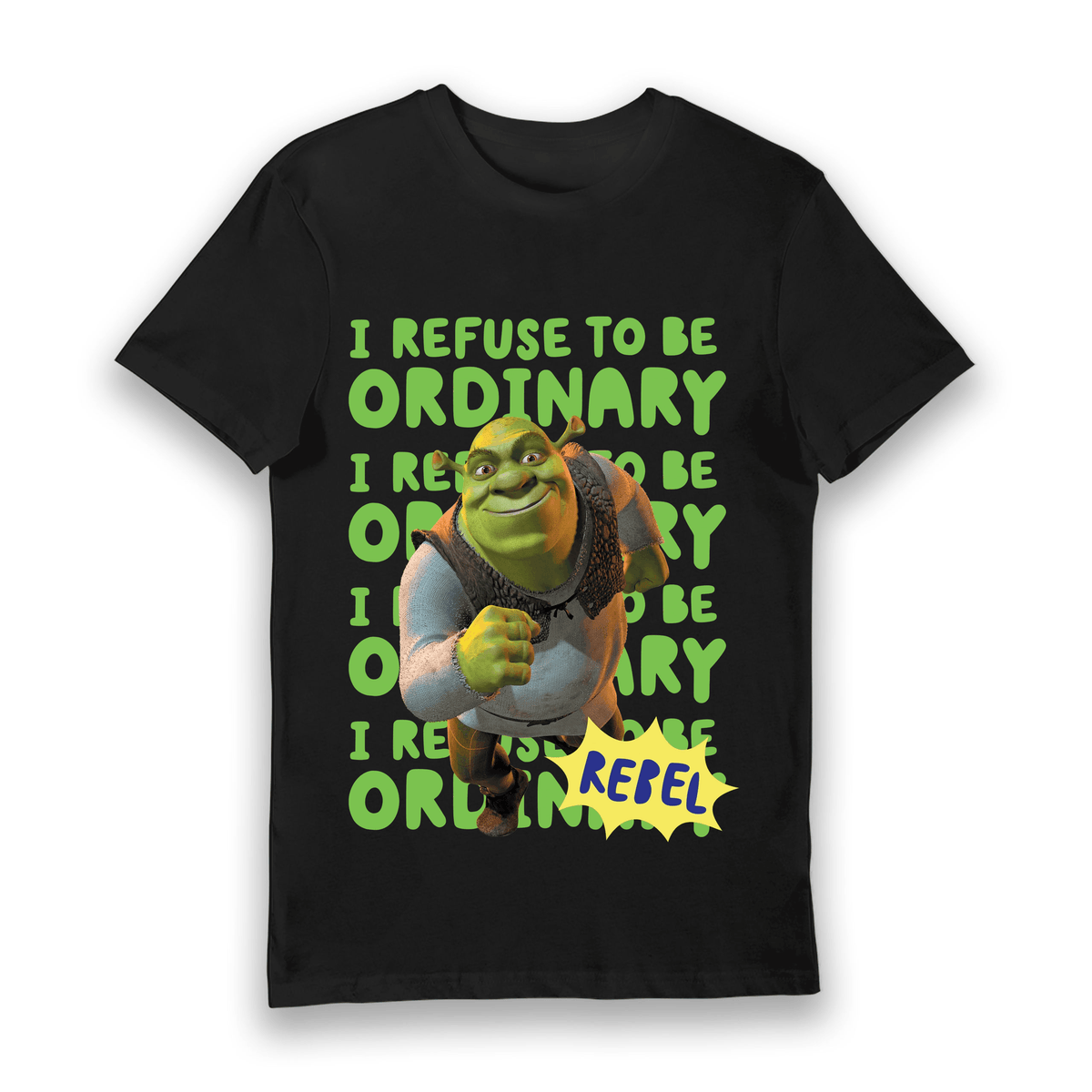 Black Printed T-shirt Front