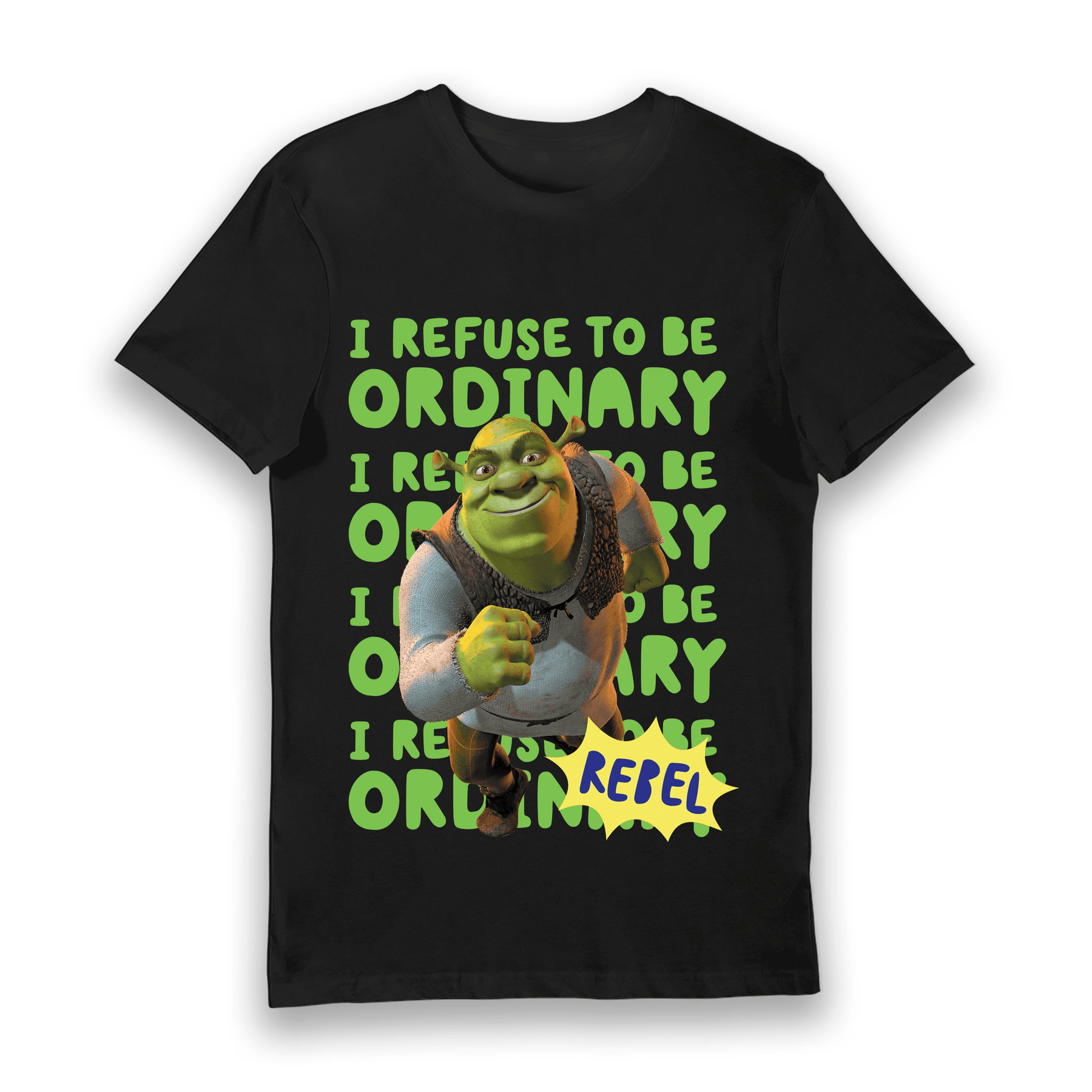 Black Printed T-shirt Front