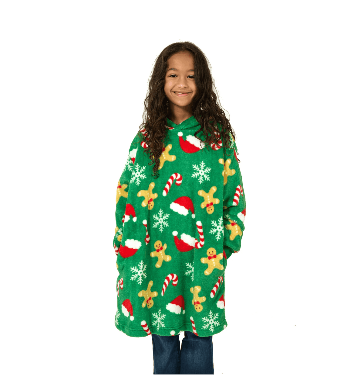 Green Printed Hoody Front