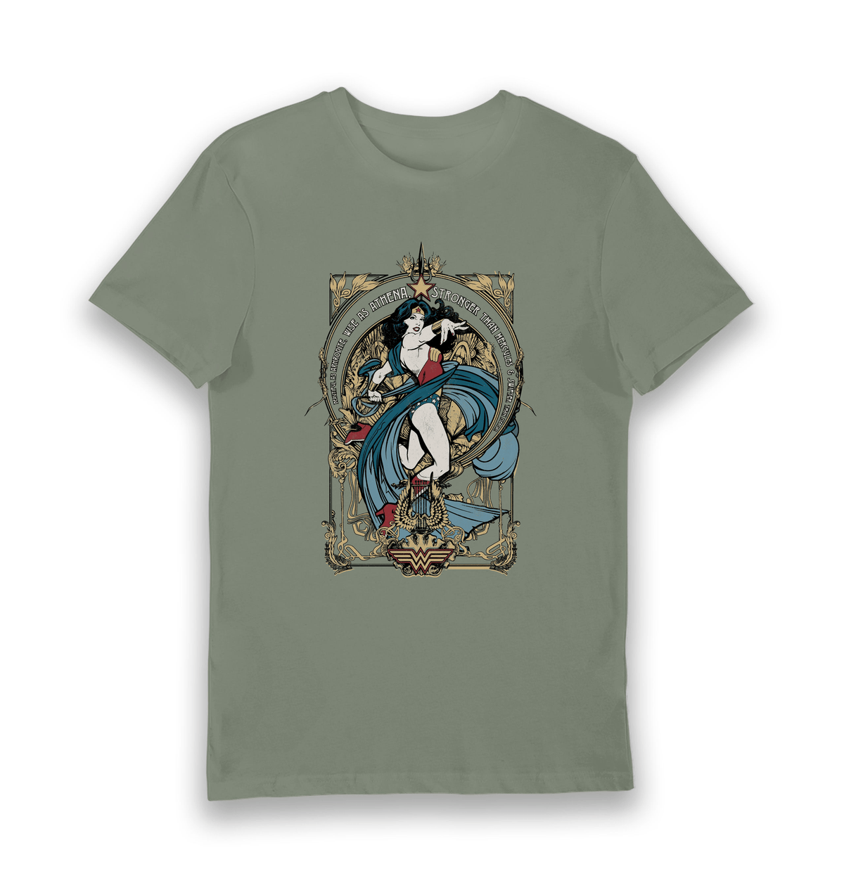 Khaki Printed T-shirt Front