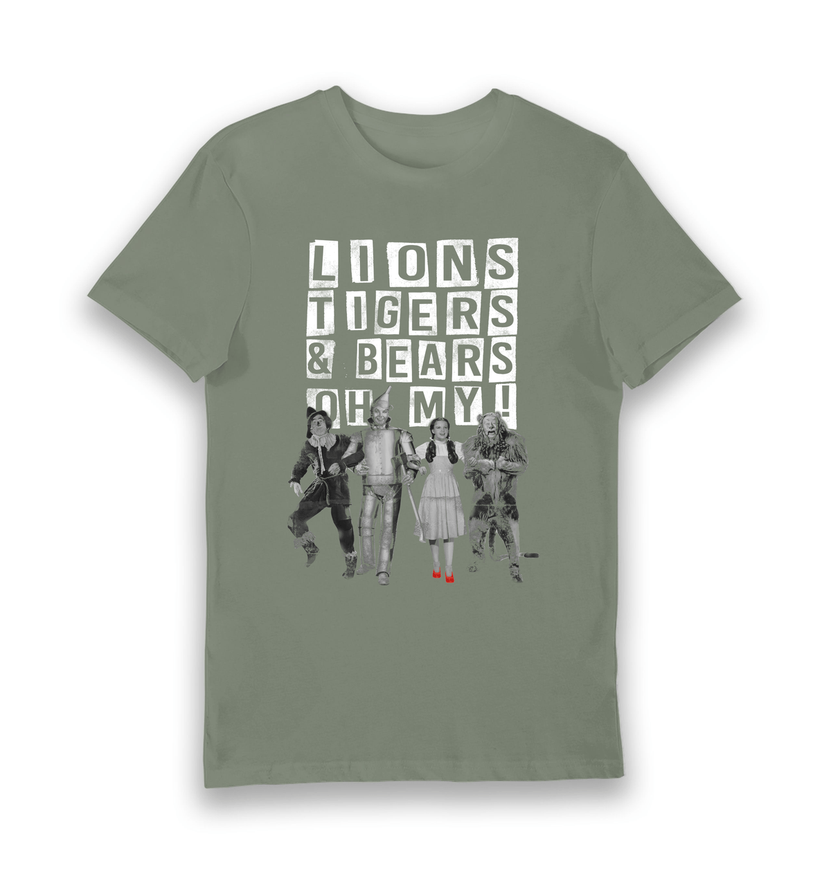 Khaki Printed T-shirt Front