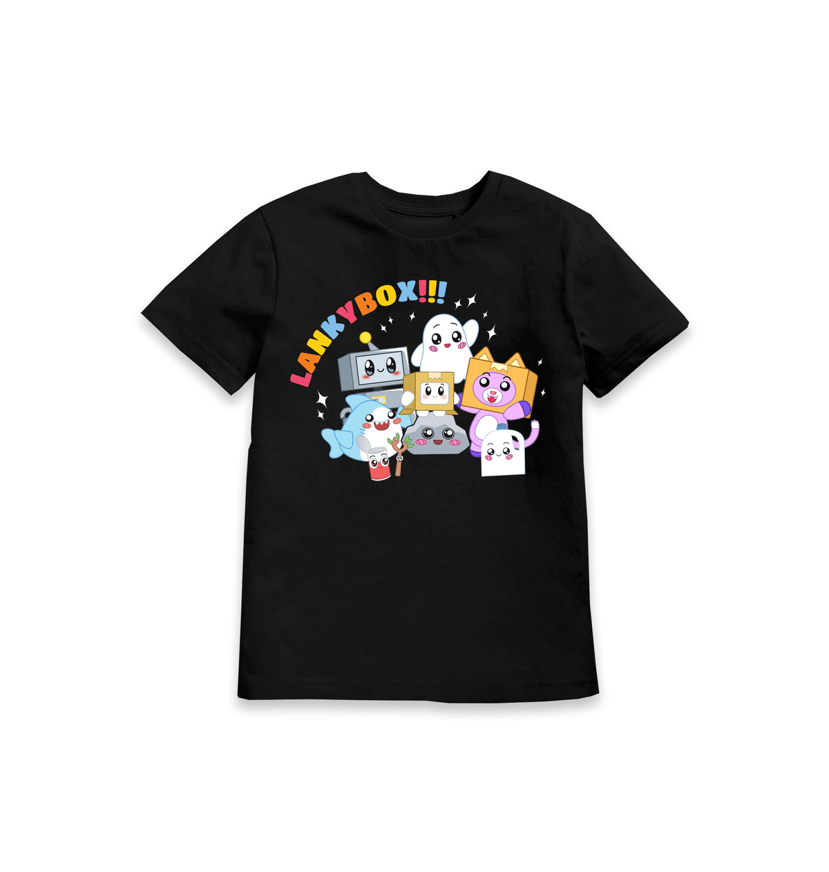 Black Printed Kids T-Shirt Front