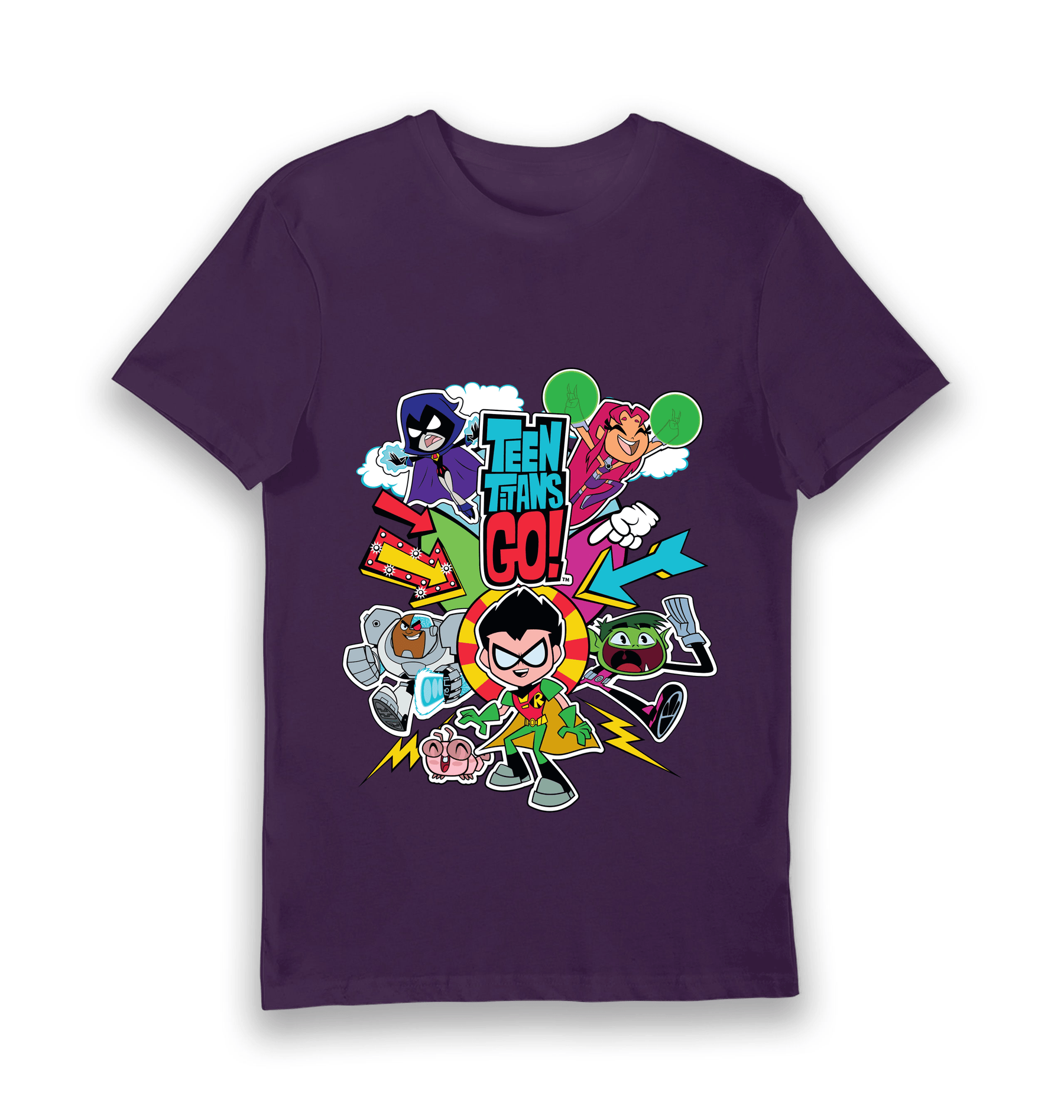 Purple Printed T-shirt Front