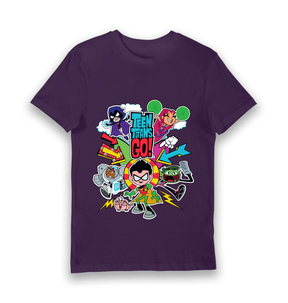 Purple Printed T-shirt Front