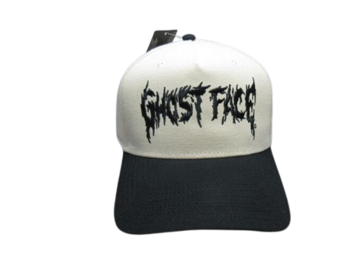 GhostFace Adults Pre-Curved Snapback Cap Black and Cream