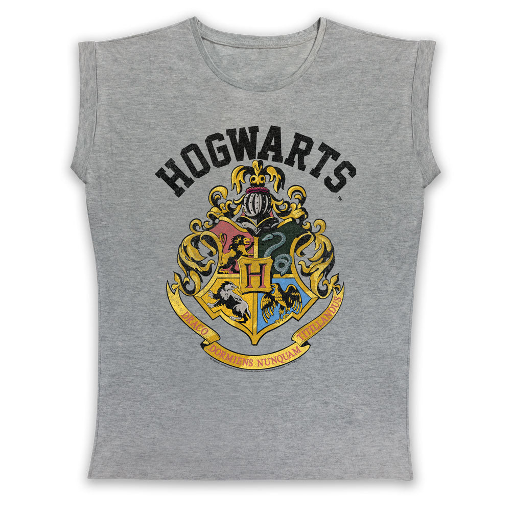Harry Potter Hogwarts Distress Crest Ladies T-Shirt