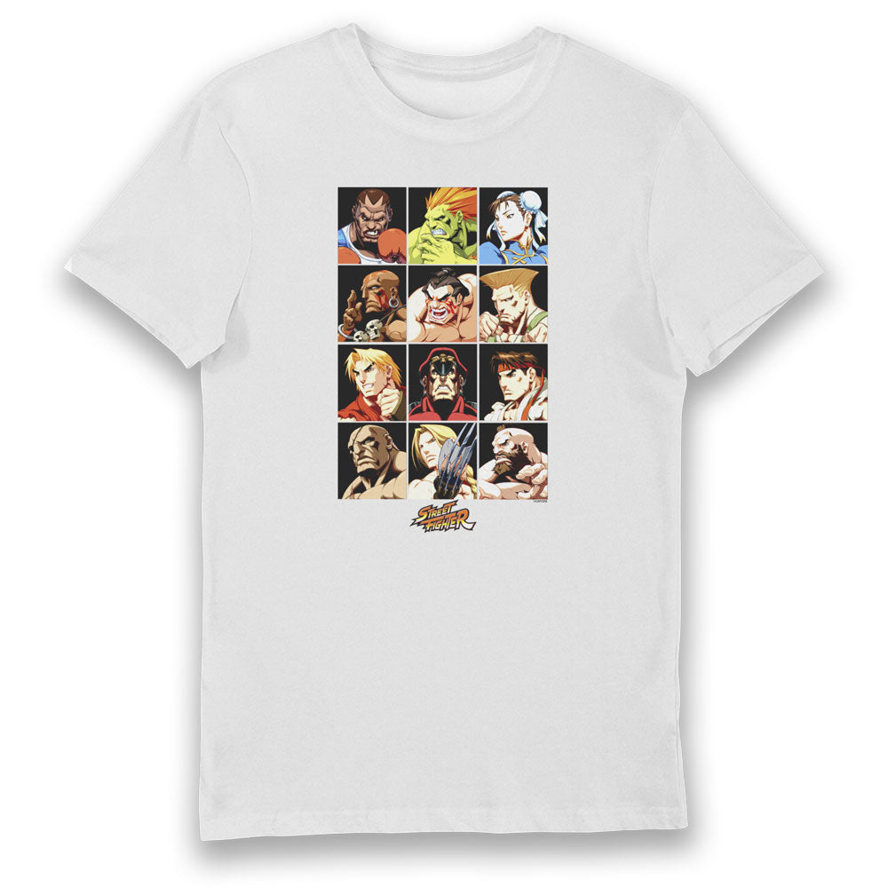 Street Fighter Character Grid Adults T-Shirt