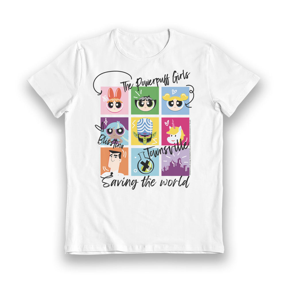 Powerpuff Girls Characters Square Kids T-Shirt