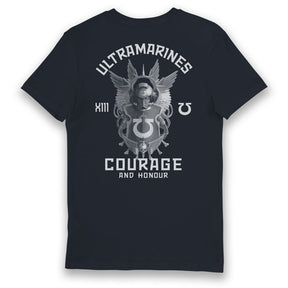 Warhammer 40,000 Ultramarines Courage And Honour Navy Adults T-Shirt