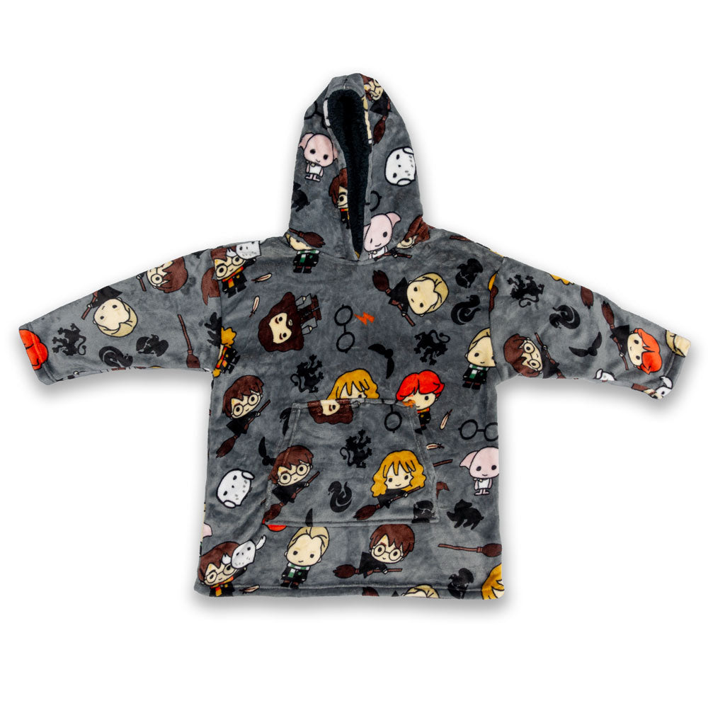 Harry Potter Hogwarts Chibi Characters Kids Snuggle Oversized Hoodie