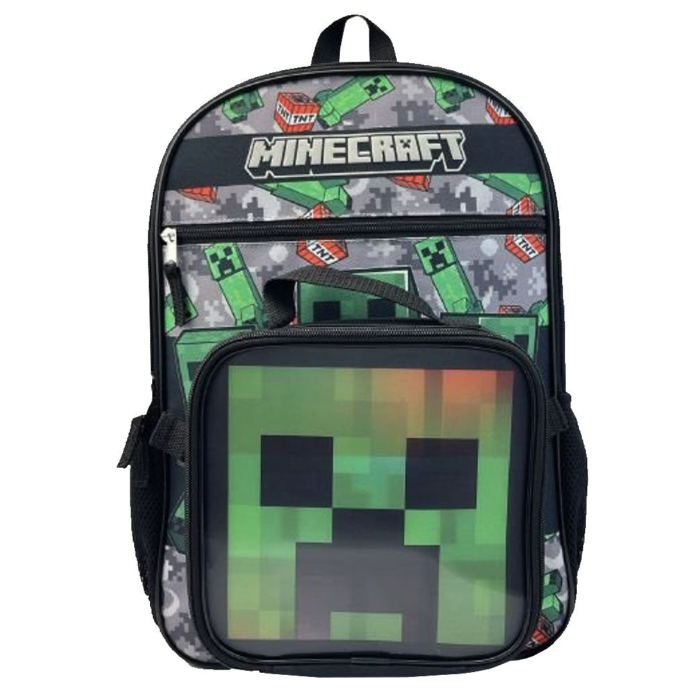 Minecraft TNT Creeper Backpack & Image Changing Lenticular Lunch Bag 2 Piece Set