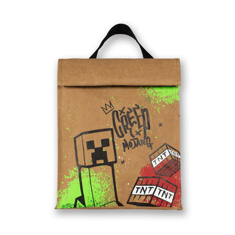 Minecraft TNT Sketch Insulated Folded Lunch Bag
