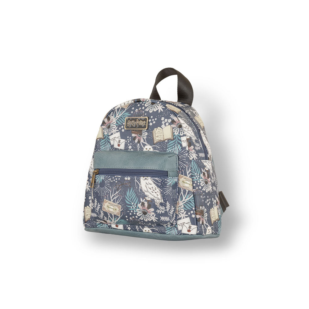Harry Potter Mid Blue Floral Print Hedwig Mini Backpack