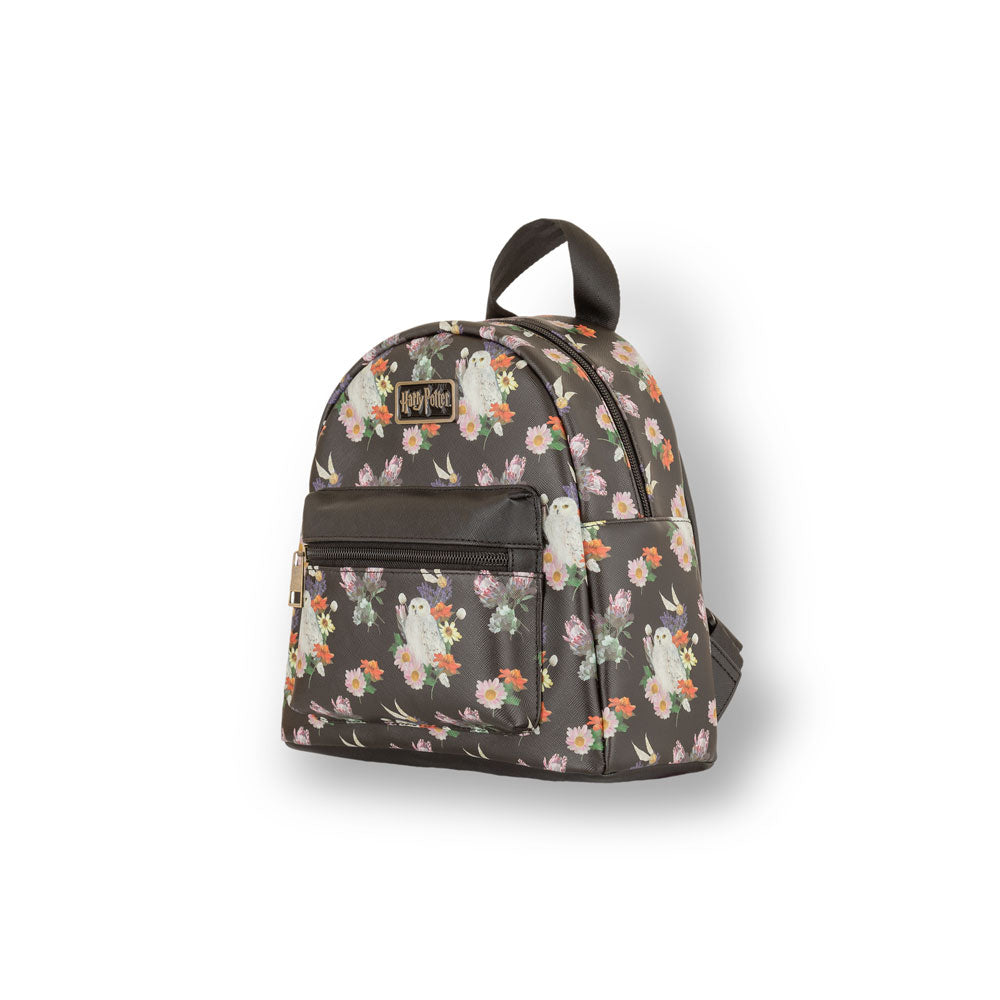 Harry Potter Black Floral Hedwig Mini Backpack