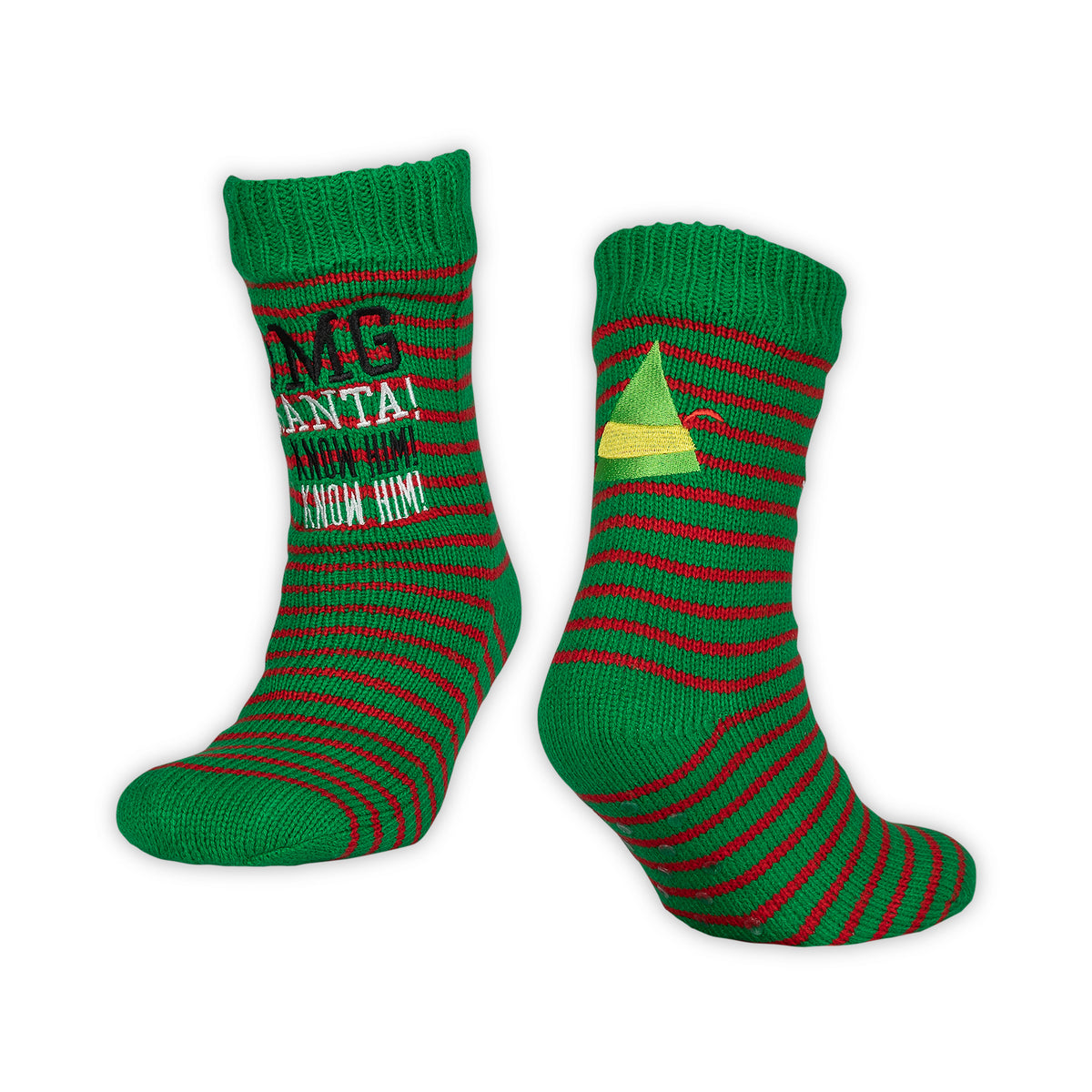 Elf OMG Santa I Know Him Cosy Adults Slipper Socks