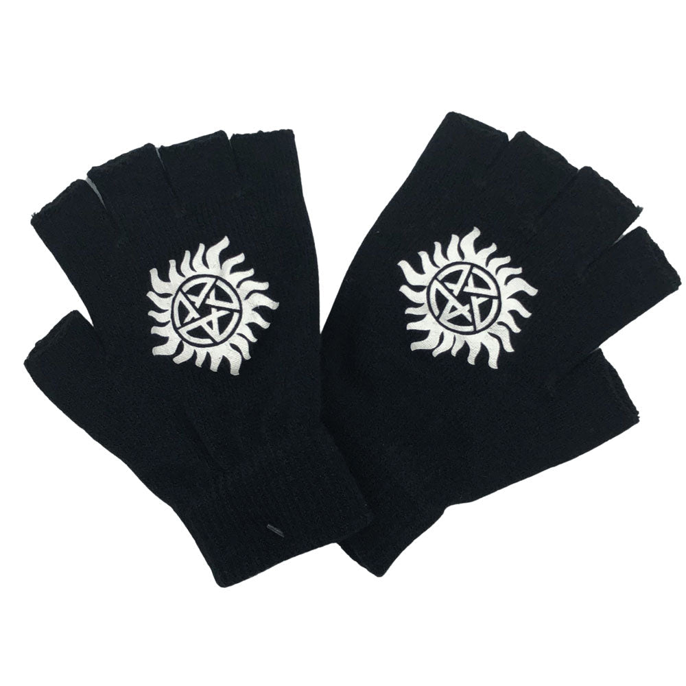 Supernatural Symbol Fingerless Gloves